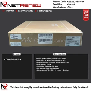 Actualizar conmutador elegible para Smartnet Cisco CBS220-48FP-4X 48 puertos PoE+ administrado - Imagen 1 de 1