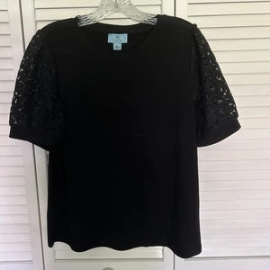 Cece Mixed Media Bluse Medium Neu ohne Etikett - Bild 1 von 5