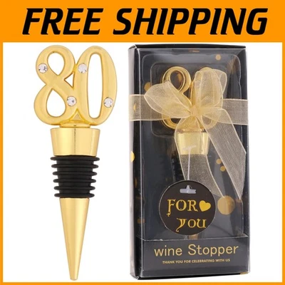 时尚黑色和金色 80 岁生日葡萄酒塞 - 24 件 — 第 1/4 张图片