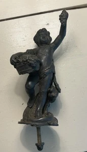 Vintage Bronze/Brass/Cast Metal Angel Cherub Statue Figure 6.5" - Picture 1 of 11