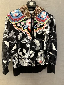 ADIDAS FARM LADIES UK 12 AMIMAL PRINT HOOD FLORAL EMBROIDERED SWEATSHIRT /JUMPER - Picture 1 of 6
