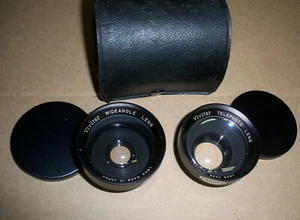 TELEOBJETIVO Y LENTE CÁMARA GRAN ANGULAR VIVATAR En Estuche 52mm Japón Antiguo - Imagen 1 de 4