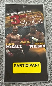 2006 OLIVER McCALL vs DARROLL WILSON Fight Credential PASS Miguel Diaz-WORN - Picture 1 of 4