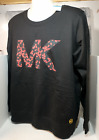 MK Michael Kors Women Heart Sweatshirt  Size XL Black Red Brand New with Tags