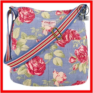 Cath Kidston Shoulder Bag Cross Body Large Tote Canvas Cotton Floral Rose CM80 - Picture 1 of 16