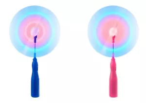1 blau 1 rosa blinkende LED Spinnende Windmühlen Beleuchtung Spielzeug hell leuchtender Glühstab Geschenk - Bild 1 von 12