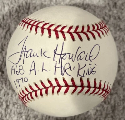 🔥FRANK HOWARD SIGNED & AUTOGRAPHED MLB BASEBALL WITH 68,70 AL HR KING INSC. - Image 1 of 3