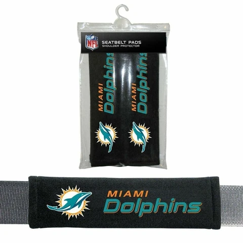 New 2-piece NFL Miami Dolphins seat belt pads and shoulder pads covers for auto Cover