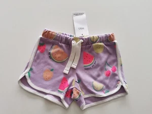 M&S Girls, Pure Cotton Side Stripe Ftuity Shorts, Age 5-6 Lilac - Picture 1 of 6