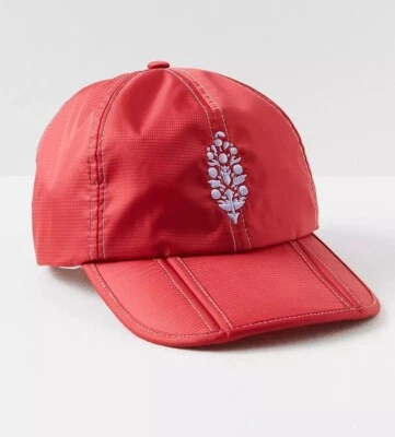 Free People Movement On The Run Packable Baseball Cap Red With Carry Pouch $48 - Image 1 of 4