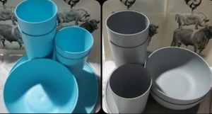 Set 8 o 7 pz piatti da cena in plastica Mainstays, ciotole per cereali e lettini - Foto 1 di 14