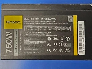 ANTEC EA-750 PLATINUM POWER SUPPLY 24 SATA MOLEX 6+2 750 WATTS - Picture 1 of 11