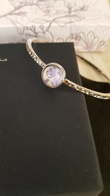 Jockey Person to Person silver plated bangle bracelet purple floral - Image 1 of 4