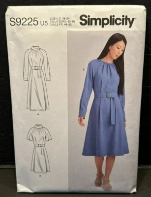 Simplicity Misses' Belted Dress  Pattern S9225 WMS SZ 16-24 UC - Image 1 of 2