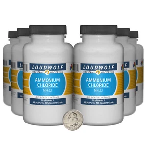 Ammonium Chloride / 3 Lbs / 6 Bottles / 99.9% ACS Reagent Grade / Dry Powder - Picture 1 of 4