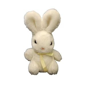 "Juguete de peluche vintage Eden Bunny Rabbit blanco amarillo lazo cola de algodón 9""" - Imagen 1 de 19