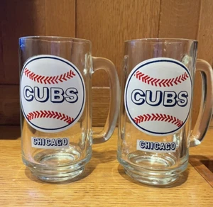 Tazas de cerveza de recuerdo vintage de los Chicago Cubs de la década de 1960 (juego de 2) - Coleccionistas - Imagen 1 de 5