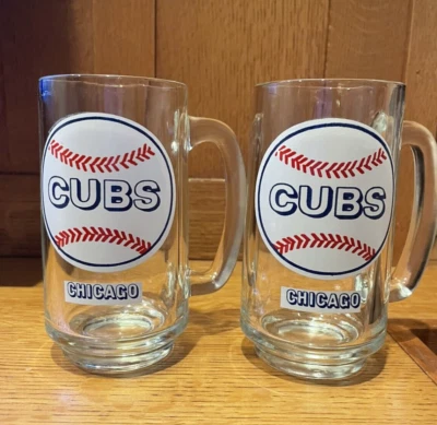 Vintage Chicago Cubs Souvenir Beer Mugs From the 1960's (Set of 2) - Collectors - Image 1 of 4
