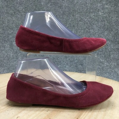 Sapatos femininos Lucky Brand 7,5 M Erin casual chinelo sapatilhas de balé camurça borgonha - Imagem 1 de 4