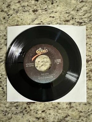 Merle Haggard - Big City/I Think I'm Gonna Live Fo OG 45 RPM, Epic Records, 1981 - Image 1 of 2