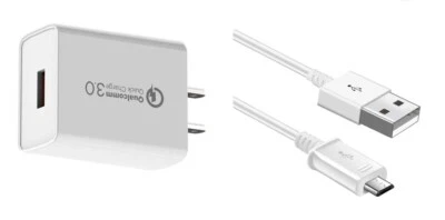 QC3.0 Charger,Micro USB Cable For LG Fortune3/Aristo 5/K31/K8x/Risio 4/Phoenix 5 - Image 1 of 2