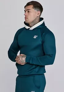 Sudadera con capucha dinámica verde mediana SikSilk para hombre - Imagen 1 de 5