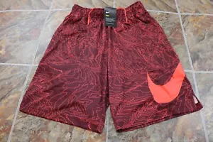 AUTHENTIC Men's NIKE DRI-FIT GRAPHIC PRINT RED TRAINING SHORTS Basketball - Picture 1 of 4