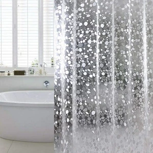 Shower Curtain Water Repellent,No Chemical Smell Liner,No Odor, 72 x 72,12 Hooks - Picture 1 of 8