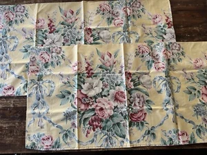 VTG Ralph Lauren Evelyn Yellow Chintz King Size Pillowcases Lot Of 2 - Picture 1 of 9