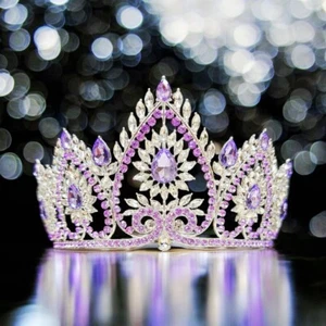 Flower crown, Wedding accessories, silver hair accessory, purple stone Tiara - Picture 1 of 9