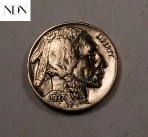 1937-D/D Buffalo Nickel RPM Error - Choice BU - #B440 - Bild 1 von 4