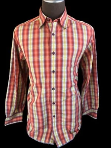 Indigo Palms Denim Co. Tommy Bahama Long Sleeve Button Shirt Sz L Plaid Cotton - Picture 1 of 7