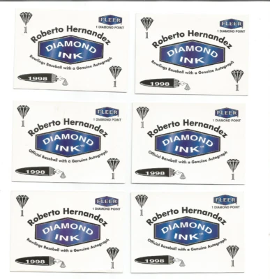 ROBERTO HERNANDEZ 1998 FLEER DIAMANTE TINTA SEIS-1 PUNTO TARJETAS PROGRAMA INTERCAMBIO Foto 1 de 2