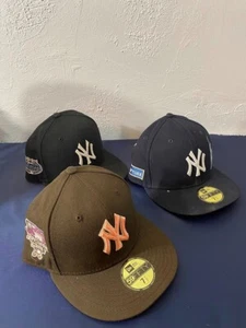 Menge 3 New Era New York Yankees tailliert bestickt 59Fifty Mütze Kappe 7 1/2-5/8 - Bild 1 von 22