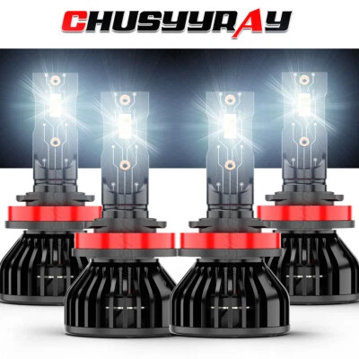 Подходит для Pontiac G6 2005 2006 2007-2010 -4 x 6000K белый светодиодный фары лампа дальнего/ближнего света - Изображение 1 из 4