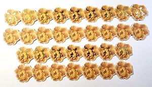 Golden Yellow Flowers Gold Foil Accents Summer Garden K&Company 4 ea 6" x 7/8" - Picture 1 of 1