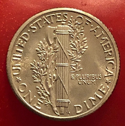 1937  ** MERCURY DIME ** 10C  Gem BU FSB Cover
