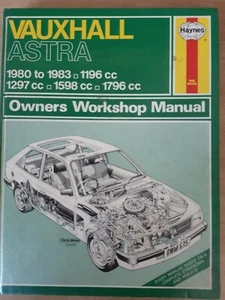 VAUXHALL ASTRA 1980-83 1196/1297/1598/1796cc HAYNES WORKSHOP MANUAL - Picture 1 of 1