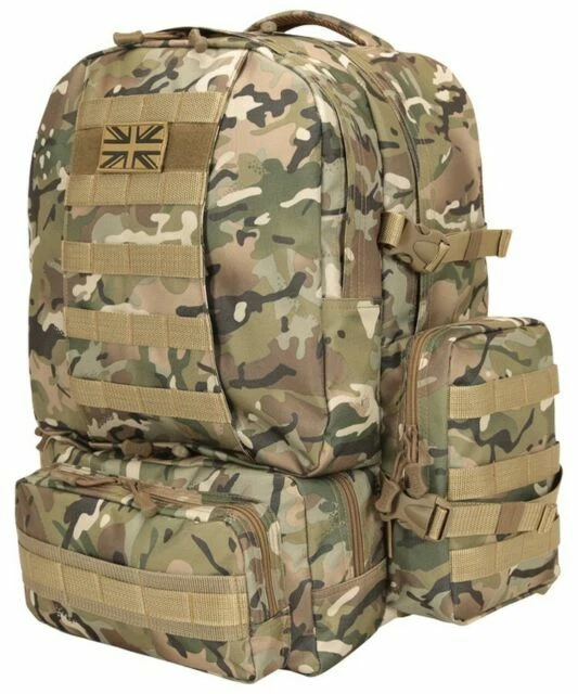 Kombat UK Expedition Large Army Airsoft Tactical Assault Molle Shoulder Bag, 50L - BTP MultiCam Pattern