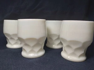 Set Of 4 Opalescent Sculpted Drinking Glasses Vintage - Picture 1 of 10