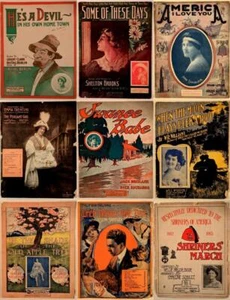 Konvolut 9 alte minderwertige, große Noten: Sängerinnen usw. - Bild 1 von 2