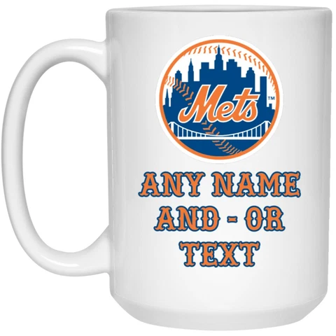 Custom Personalized New York Mets V3 White 15 oz Ceramic Coffee Mug Cup Cover