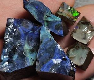Paquete de frotamiento de ópalo de roca de Winton azul verde cristal lapidario 84,6 quilates áspero - Imagen 1 de 21