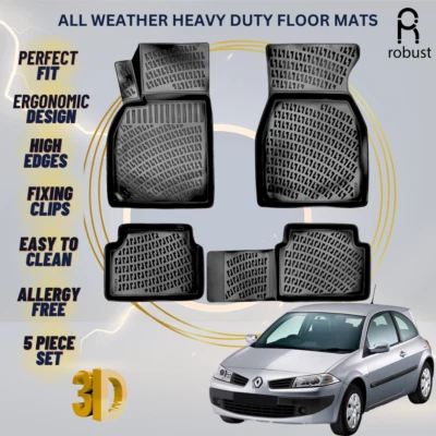 Alfombrillas forros para Renault Megane 2002-2009 alfombras de coche de alta resistencia para todo tipo de clima Foto 1 de 4