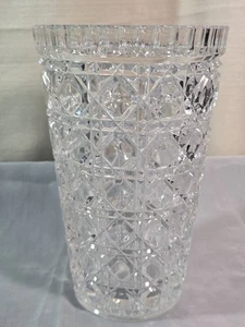 Antiguo jarrón americano de cristal brillante vidrio cortado octogonal Hobnail bastón 8" - Imagen 1 de 13