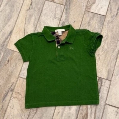 Burberry Niños Talla 4 Verde Polo Manga Corta Camisa Venta al por menor $280. Foto 1 de 4