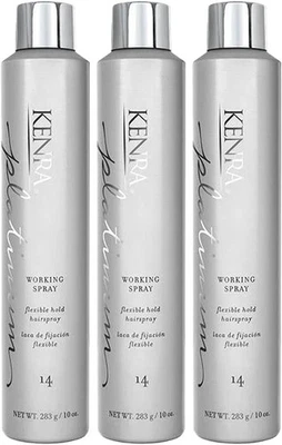 3 Pack! Kenra PLATINUM # 14 WORKING SPRAY 10 OZ - 30 Oz Total - Image 1 of 3