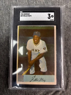 Willie Mays 1954 Bowman #89 NY Giants Salón de la fama SGC 3 Foto 1 de 3