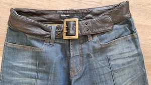 Energie Gold Jeans Leder Gürtel Bootcut Blue W 31 Limited Fashion Mens Vintage - Imagen 1 de 6