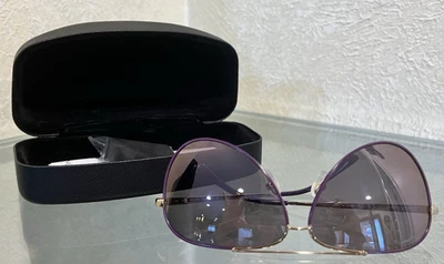 Óculos de sol Salvatore Ferragamo aviador SF131S 736 dourado roxo espelhado - Imagem 1 de 4